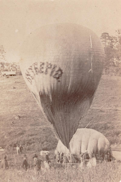 Brady Studio, American (active ca. 1843–1885). Professor Lowe inflating balloon Intrepid, 1862. 